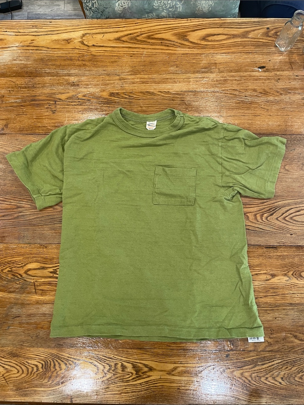 Warehouse 4601 Loopwheel Pocket T - Grass